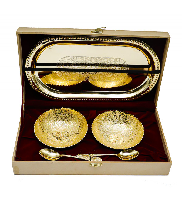 Brass Bowl 5 Pc Set Gold Plated 
