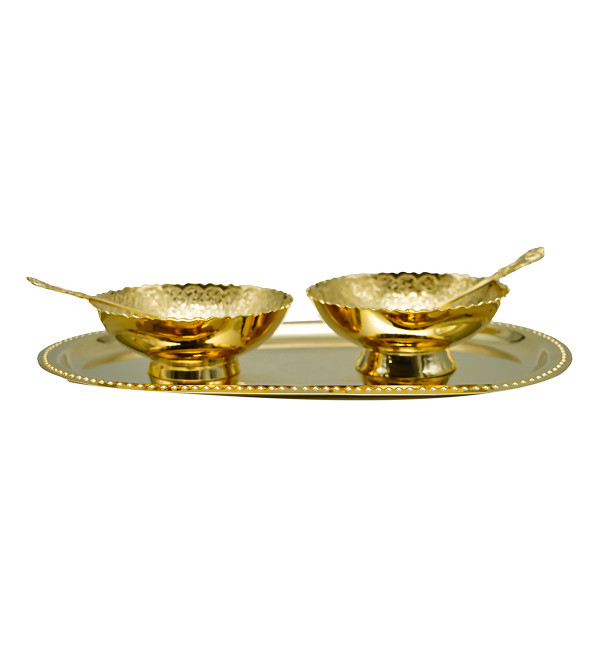 Brass Bowl 5 Pc Set Gold Plated 