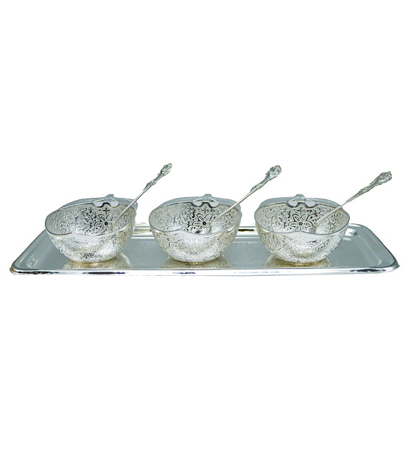 Silver Plated Apple Shape  Bowl 7 Pc Set 