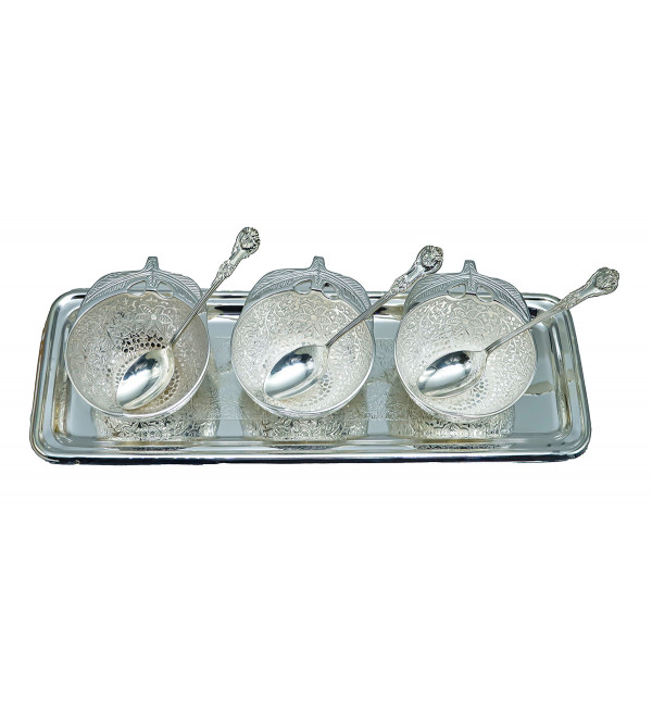 Silver Plated Apple Shape  Bowl 7 Pc Set 