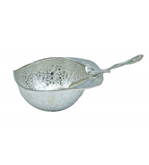 Silver Plated Apple Shape Bowl with Spoon – 2 PCS Set