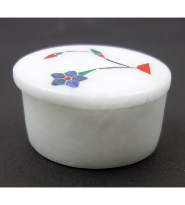 Handicraft Marble Box with Inlay Work Size 2x2x5 Inch 