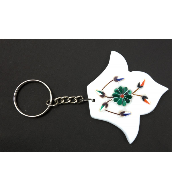 Handcrafted Marble Key Chain Assorted Size 2 Inch