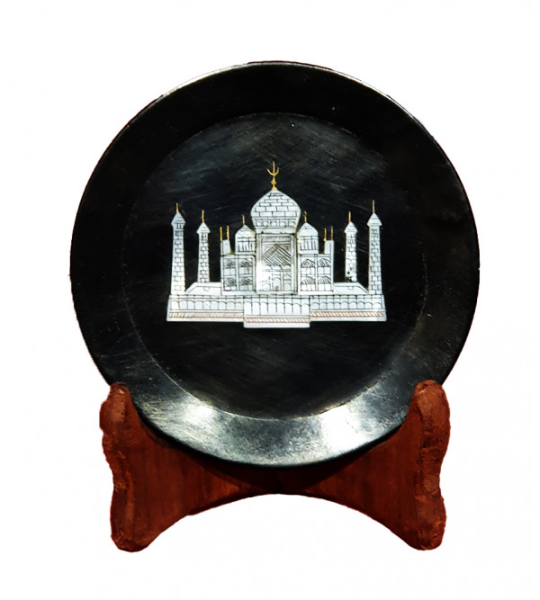 Black Marble Taj Plate Size 6 Inch