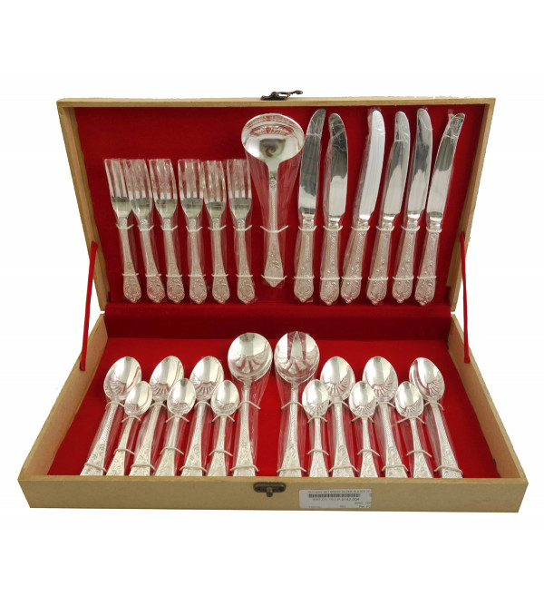 CUTLERY SET BRASS SILVER PLATED 27 PCS