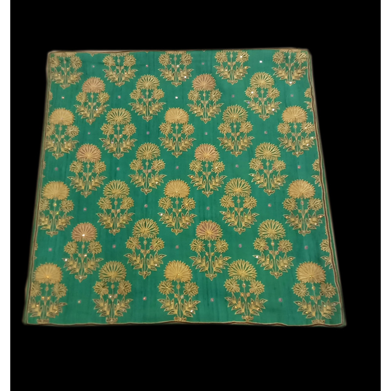 16X16 INCH BLOCK PRINTED HAND EMB CUSHION COVER