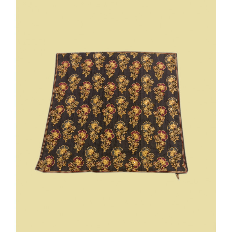 16X16 INCH BLOCK PRINTED HAND EMB CUSHION COVER