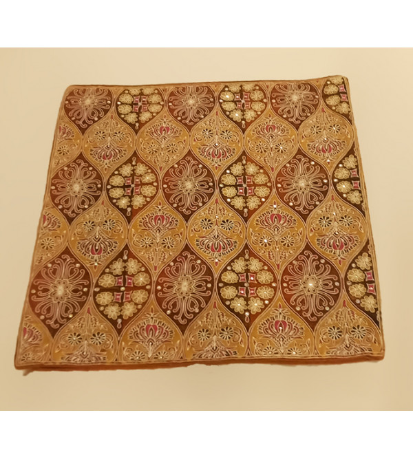 16X16 INCH BLOCK PRINTED HAND EMB CUSHION COVER