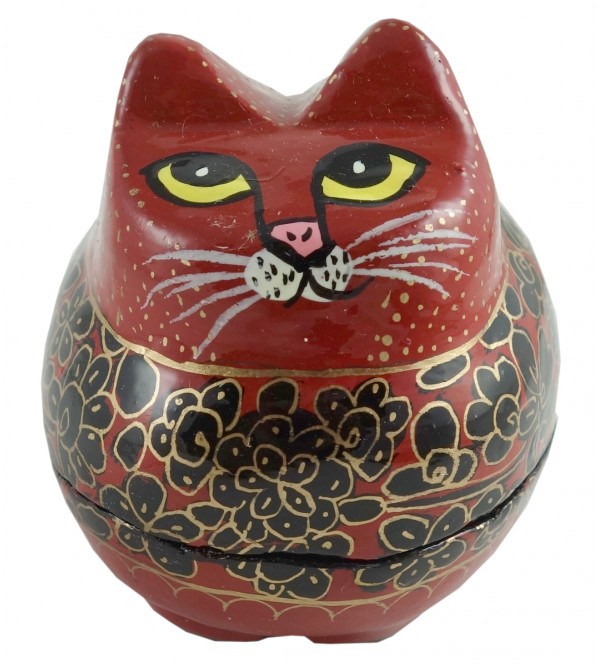 PAPER MACHE CAT BOX ASSORTED COLOR AND DESIGN