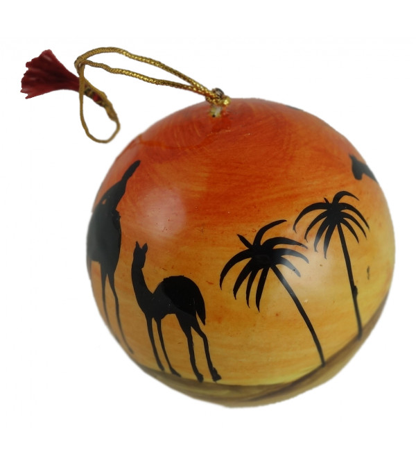 Paper Mache Ball Hanging – 3 Inch (Assorted Colours & Design)