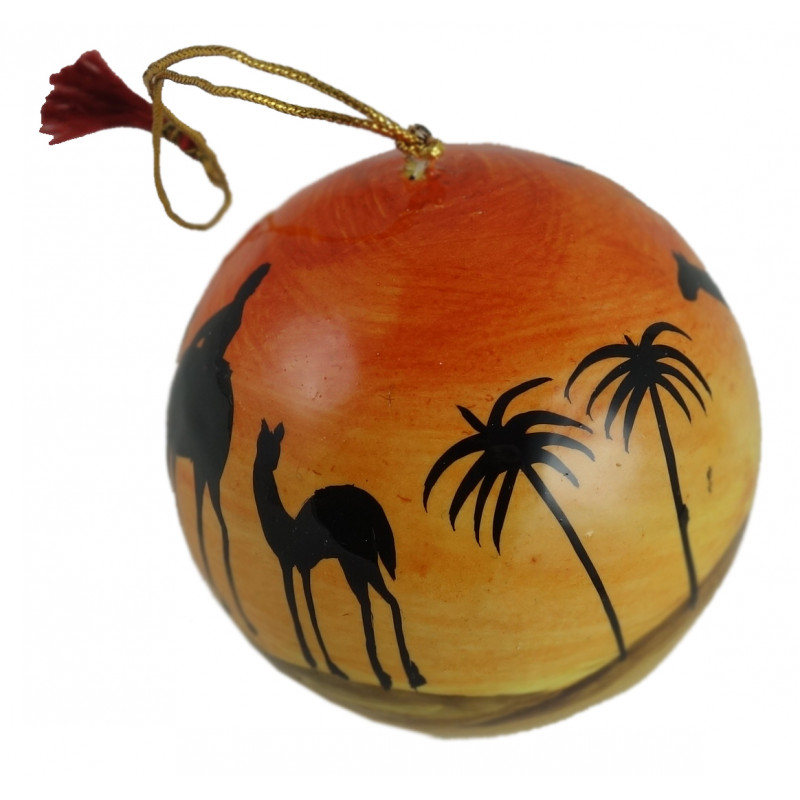 Paper Mache Ball Hanging – 3 Inch (Assorted Colours & Design)