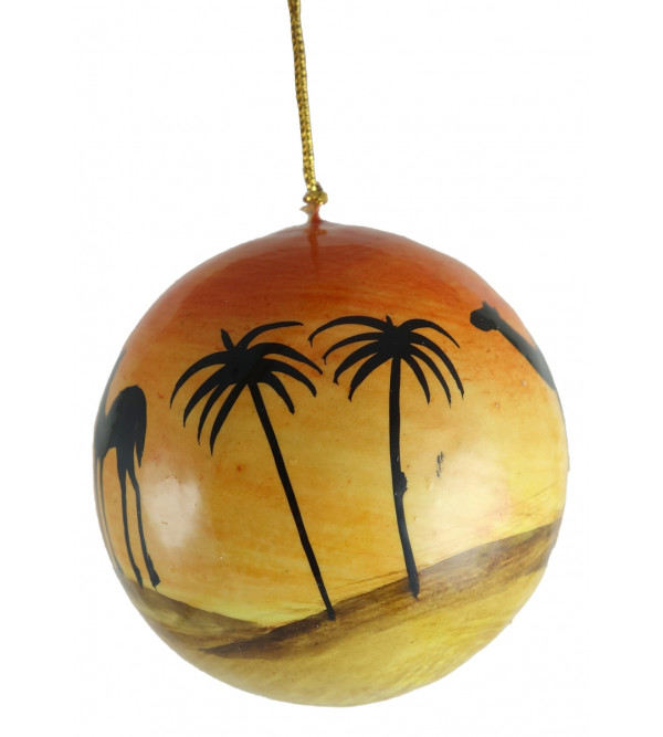 Paper Mache Ball Hanging – 3 Inch (Assorted Colours & Design)