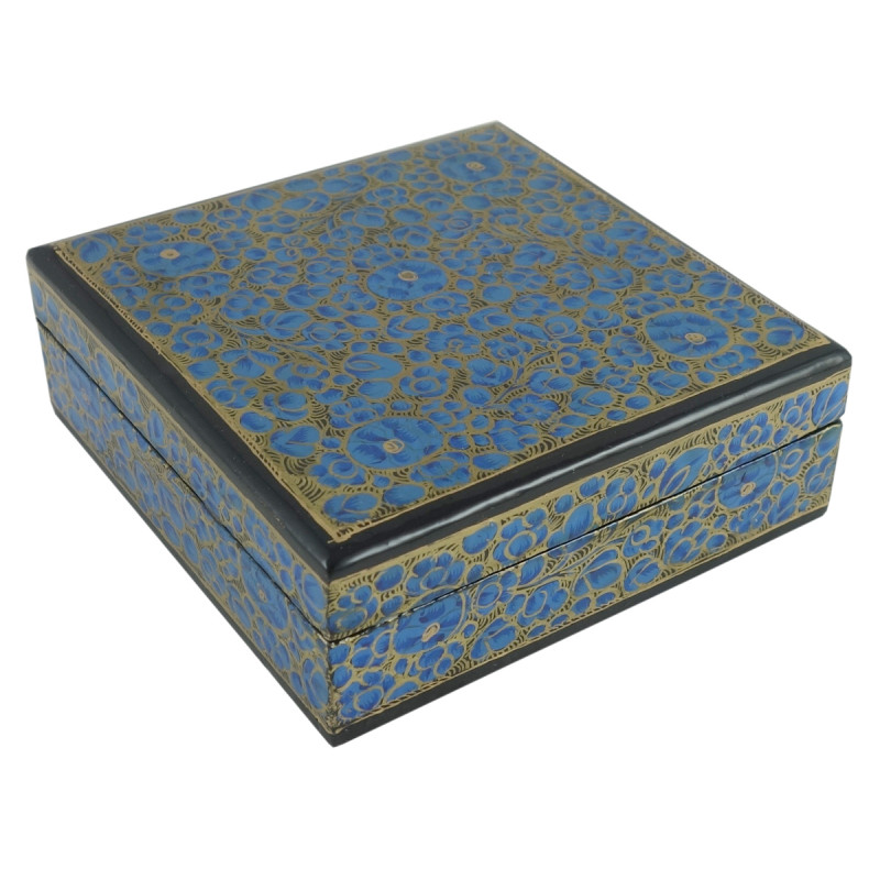 Paper Mache Coaster Set – Square (7 Pieces) (Assorted Colours & Design)