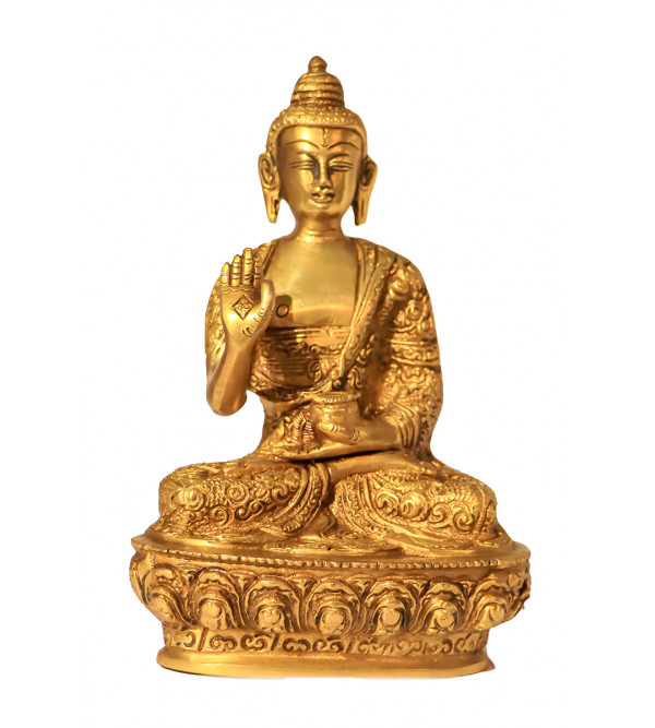 Brass Buddha Antique Fine 8  Inch 1.79kg