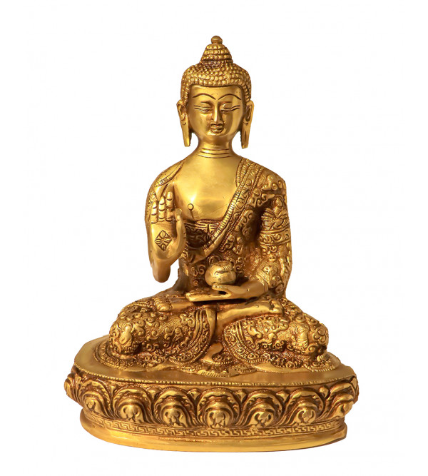 Brass Buddha Antique Fine 9  Inch 2.650kg