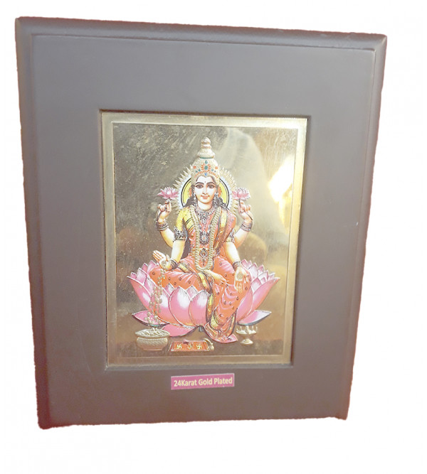  Handicrafts Brass Gold Plated Memento Goddess Lakshmi 5x6 Inch 