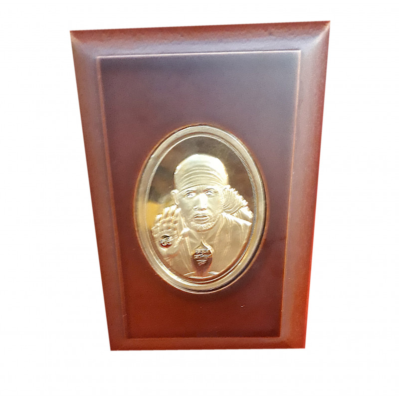  Handicrafts Brass Gold Plated Memento Sai Baba 5x6 Inch 