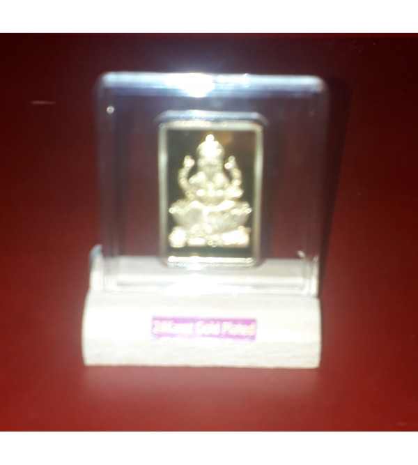  Handicrafts Brass Gold Plated Memento Lord Ganesh Inch 2X2 Inch 