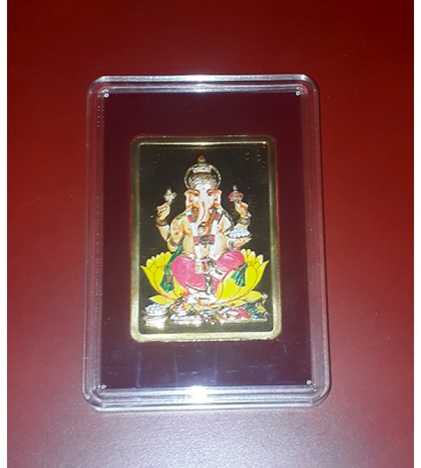  Handicrafts Brass Gold Plated Memento Lord Ganesh 7x6 Inch 