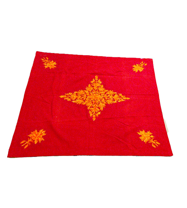 Cotton Sozni Hand Embroidered Table Cover Size 36x36 Inch