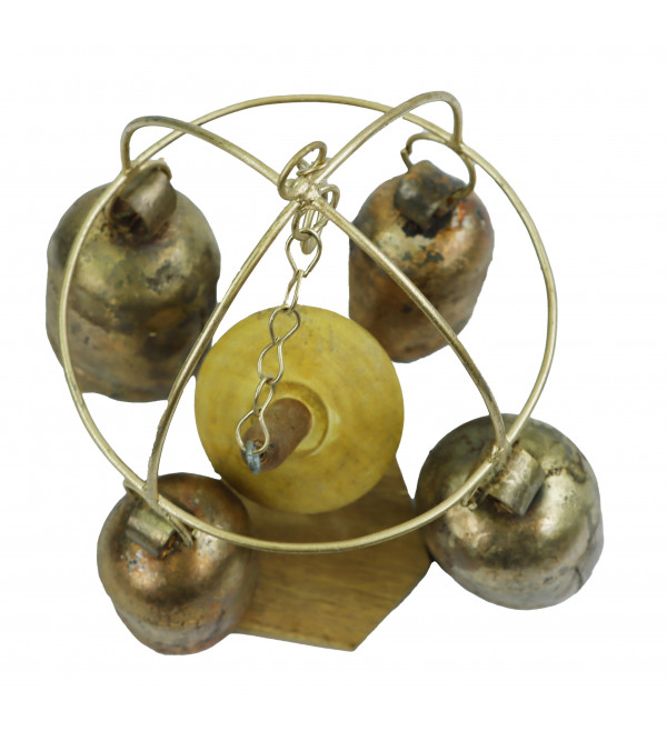 Iron Bell Jhumar Copperbrass with Wood