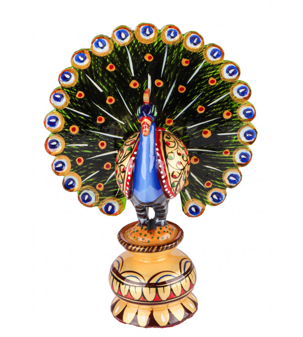 Peacock Painted Kadamwood Size-6 Inch 