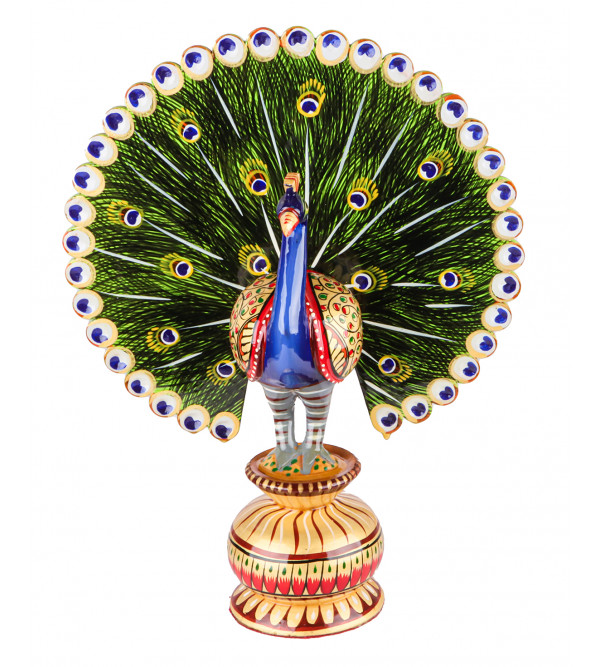 Peacock Painted Kadamwood  Size-10 Inch 