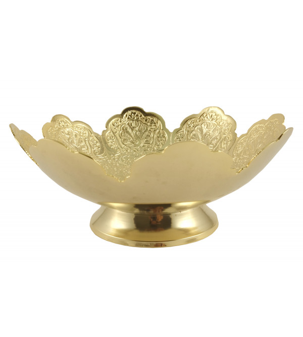 HANDICRAFT BOWL BRASS GOLD PLATED 7.5 INCH