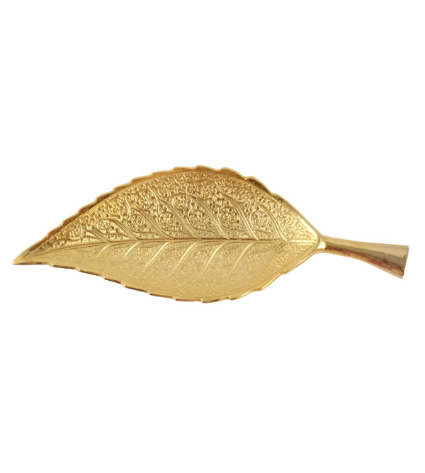 HANDICRAFT Leaf Brass Gold Plated 10 INCH