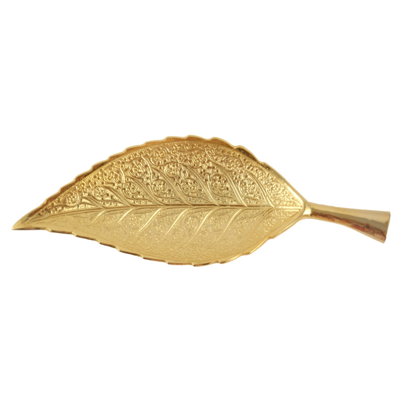 HANDICRAFT Leaf Brass Gold Plated 10 INCH