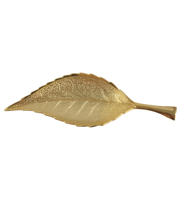 HANDICRAFT Leaf Brass Gold Plated 12 INCH