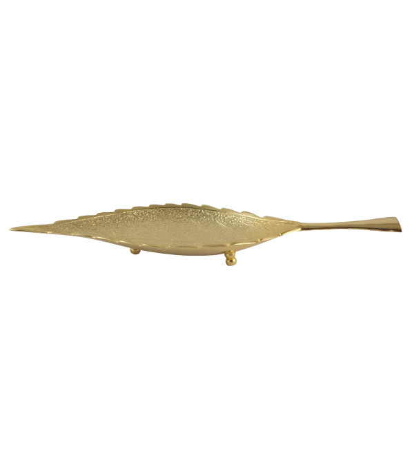 HANDICRAFT Leaf Brass Gold Plated 12 INCH