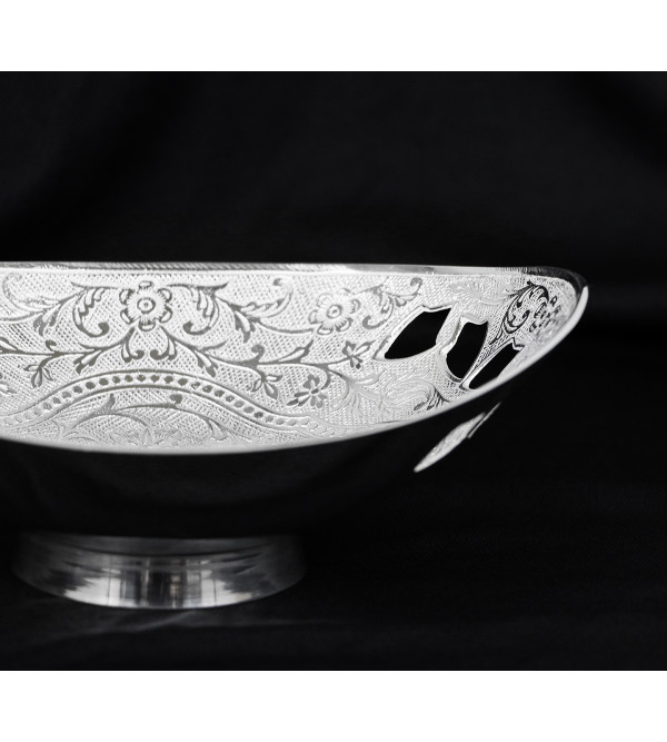 Silver Plated Bowl Owel Shape 