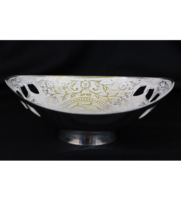 Silver Plated Bowl Owel Shape 