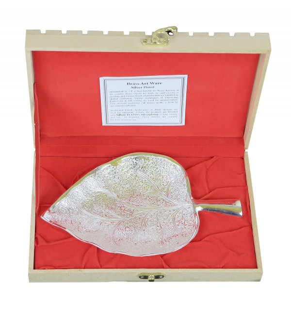 Leaf Peepal Dish Vbox Silver Plated Size 8 Inch  