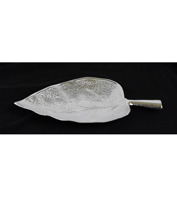 Leaf Peepal Dish Vbox Silver Plated Size 8 Inch  