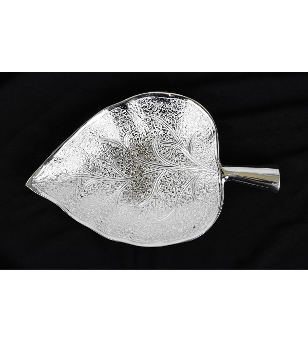 Leaf Peepal Dish Vbox Silver Plated Size 8 Inch  