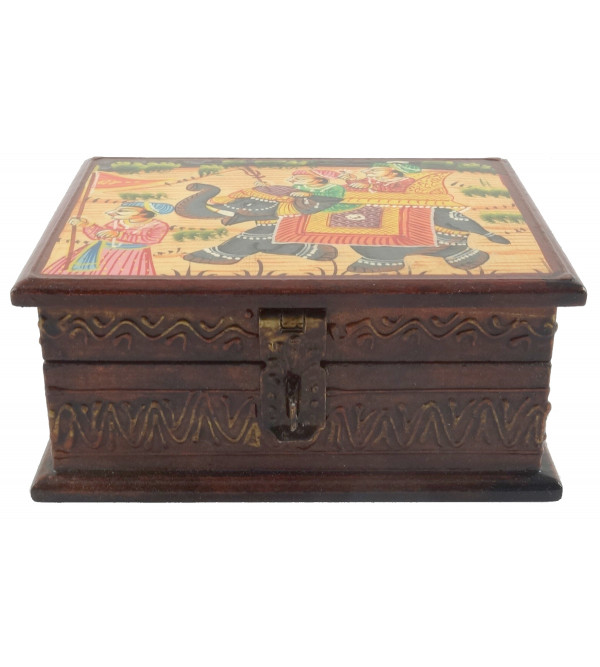 HANDICRAFT WOODEN BOX 5 INCH