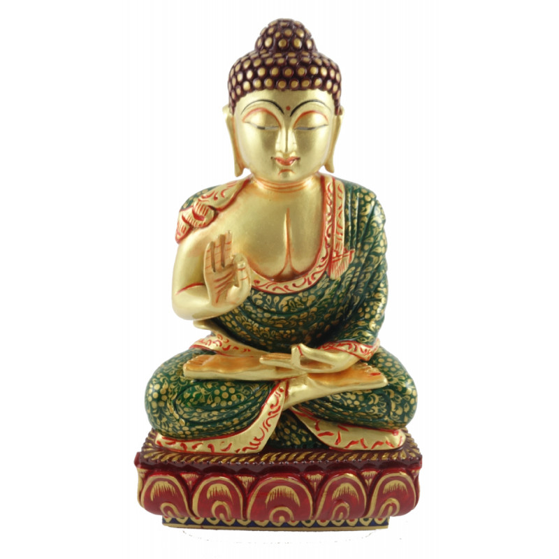 HANDICRAFT BUDDHA PAINTED 8 INCH