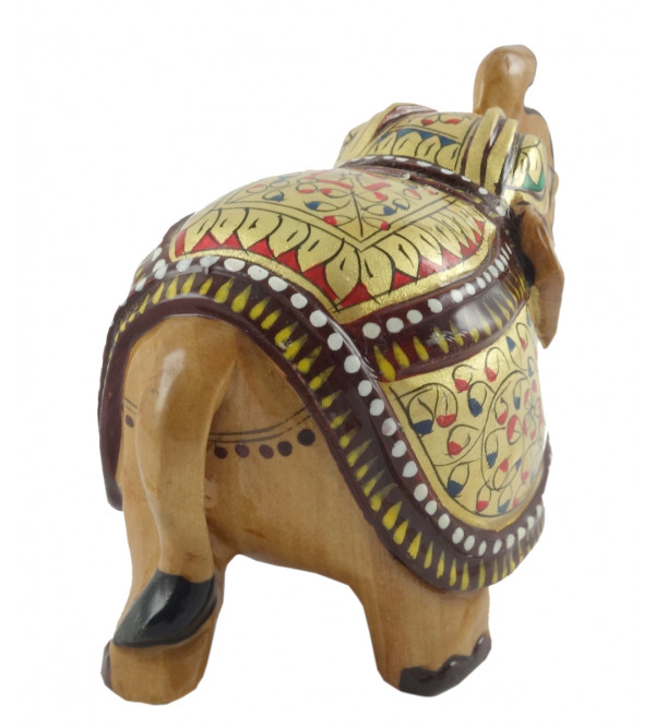 HANDICRAFT ELEPHANT PAINTED SALAMIDAR KADAM WOOD 3 INCH