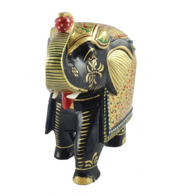 HANDICRAFT ELEPHANT PAINTED SALAMIDAR KADAM WOOD 5 INCH