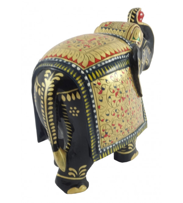 HANDICRAFT ELEPHANT PAINTED SALAMIDAR KADAM WOOD 5 INCH