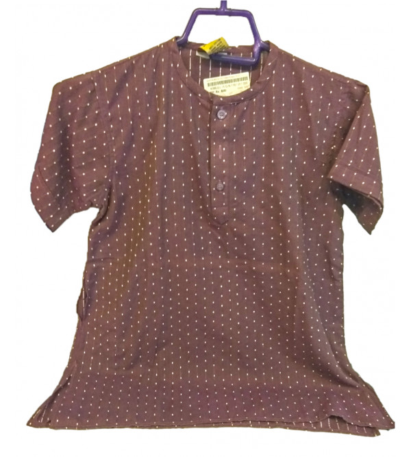 Cotton Plain Kurta With Thread Design For Boys Size 8 to 10 Year