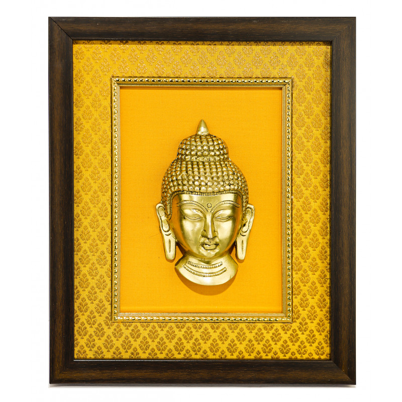 ANTIQUE BUDDHA FACE HANGING FRAMED KFS-007 Size 9.5 X 12 Inch