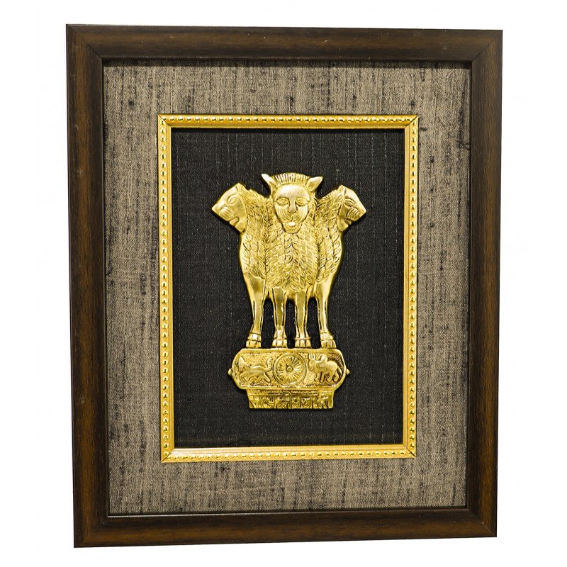 ANTIQUE SATYAMEV JAYATE FRAMED KFS-028 Size 12 X 9.5 Inch