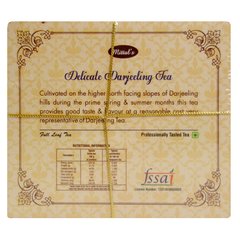 BOX WITH DELICATE DARJEELING TEA 50 GMS