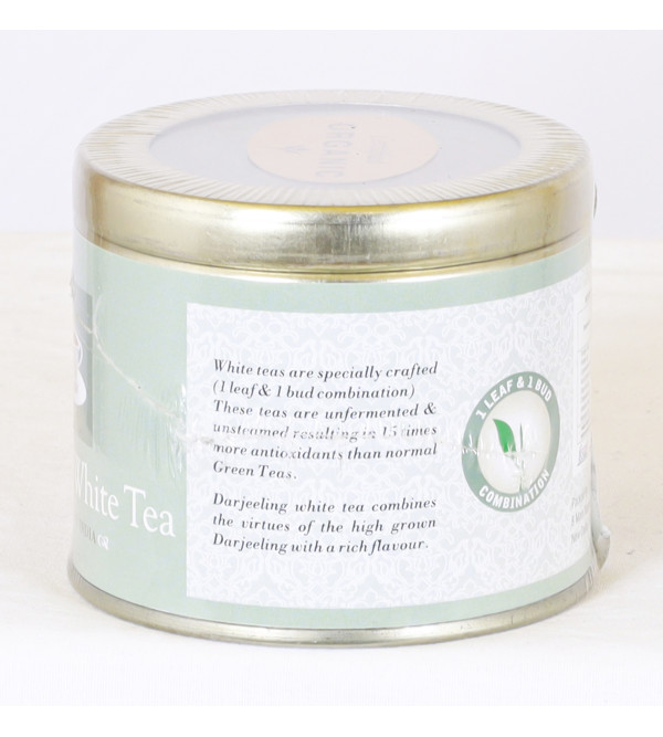 Darjeelign White Tea Round Can  25 Gm 
