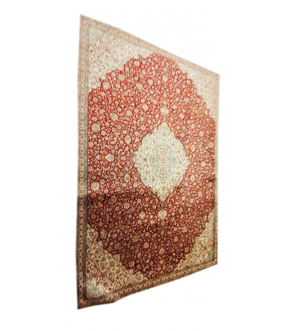 Kashmir Carpet Hand-knotted Silk x Silk Size 9ftx12ft