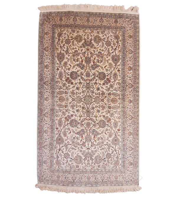 Kashmir Carpet Hand-knotted Silk x Silk Size 3ftx5ft