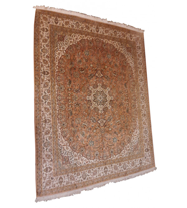 Kashmir Carpet Hand-knotted Silk x Silk Size 6ftx8ft